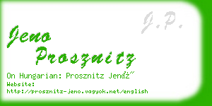 jeno prosznitz business card